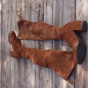 STUART WEITZMAN SUEDE TIELAND OTK BOOTS